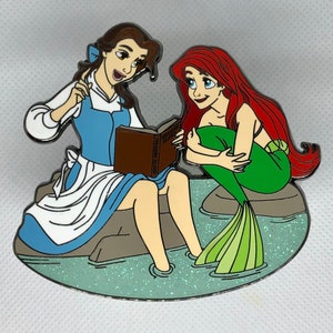 Disney Fantasy Pin Belle Reading to Ariel Grade B