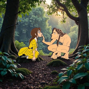Tarzan and Jane Fantasy Pin, Disney Jumbo Enamel Pin