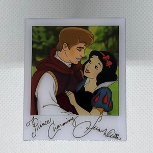 Snow White and Prince Charming Autographed Polaroid Disney fantasy pin
