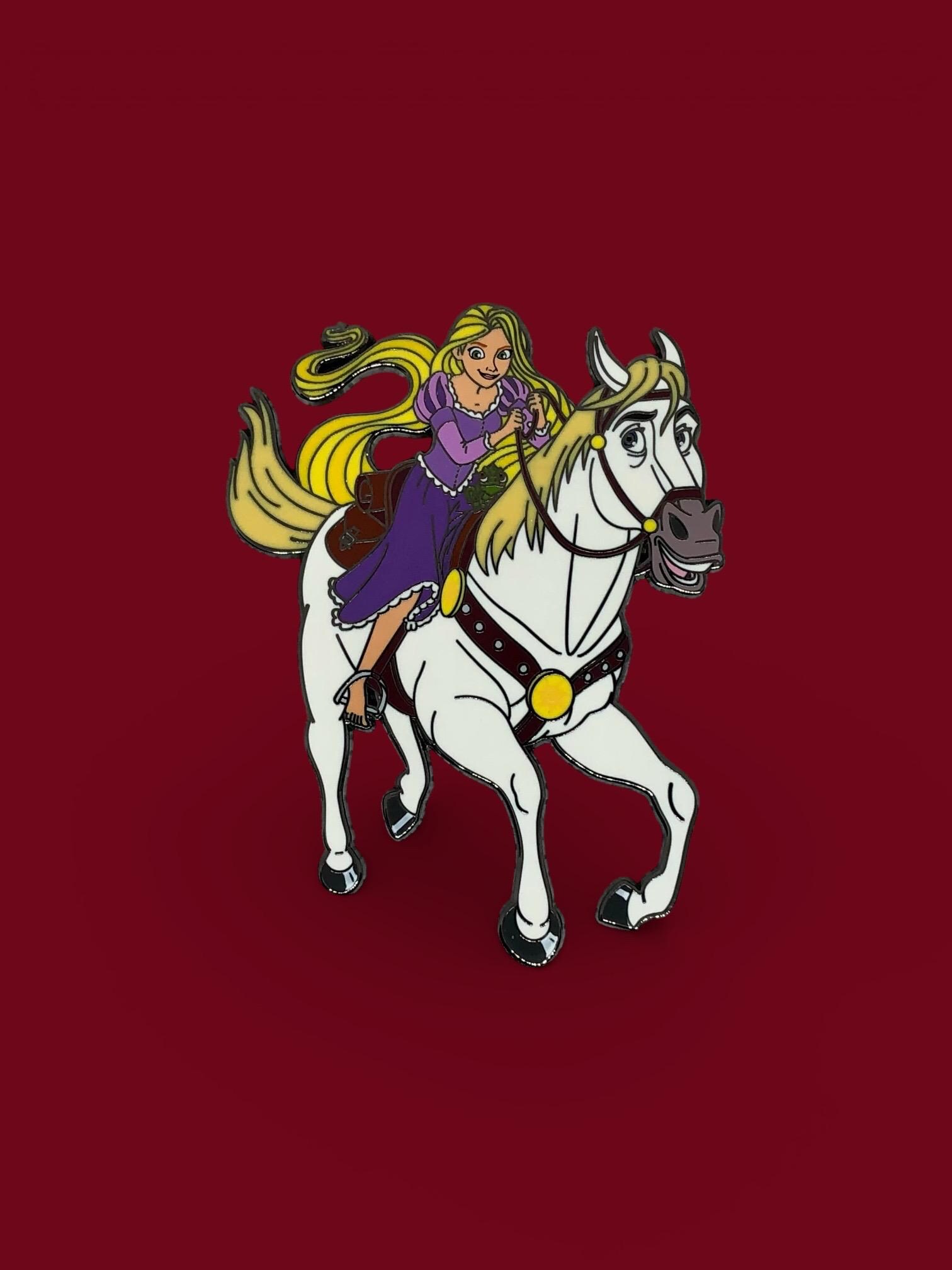Rapunzel Riding Maximus Disney Fantasy Pin - Etsy