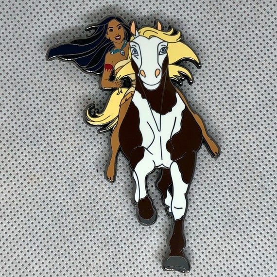 Disney Princess Cartoon Porn Horse - Jumbo Pocahontas Riding Horse Disney Fantasy Pin 3 Tall LE - Etsy
