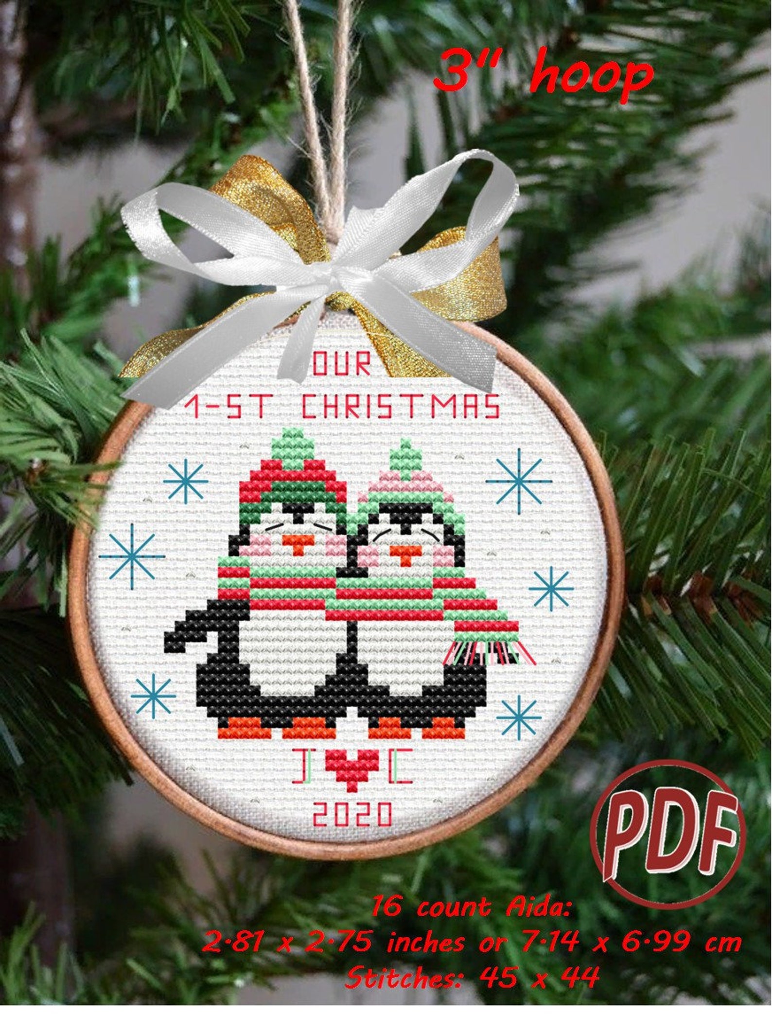 First Christmas Ornament Cross Stitch Pattern pdf Our First | Etsy