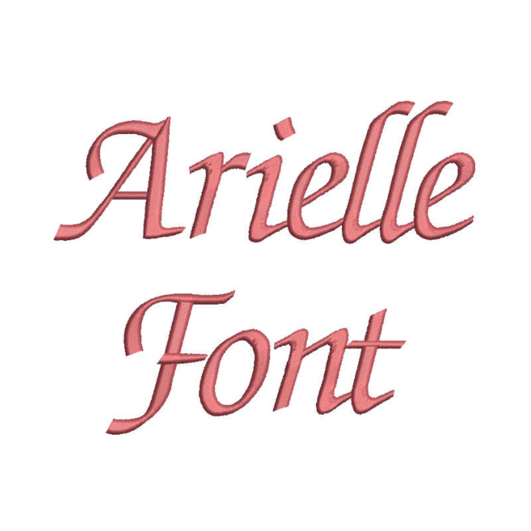 4 Size Arielle Embroidery Font 9 Formats Machine Embroidery Fonts ...
