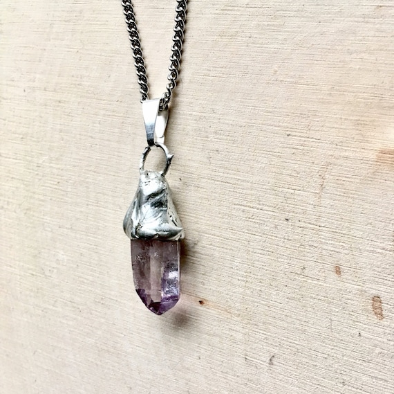 Amethyst Necklace Amethyst Crystal Amethyst Crystal Amethyst Pendant Boho Raw Amethyst Vera Cruz Amethyst