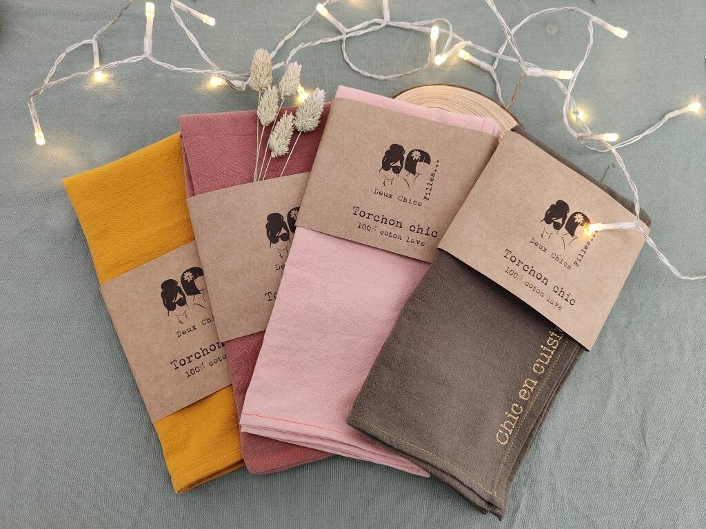 Torchon Chic en Cuisine Coton Lavé