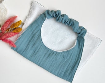 Serviette elastique personnalisable,serviette maternelle en double gaze de coton et éponge bambou