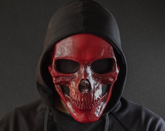 Handmade Skull Mask: Movable Jaw, Adjustable Fit