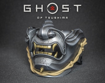 The ghost of Tsushima's mask  clean silver shape.