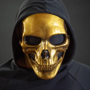 Human Skull Mask full face Gold shape
