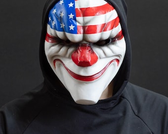 Dallas mask from Payday2 replica, clown mask, for gamer and cosplay festival