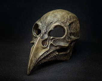 Plague Doctor mask Bird skull  bone shape with a movable jaw