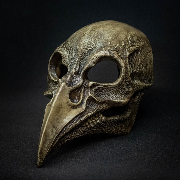 Plague Doctor mask Bird skull  bone shape with a movable jaw