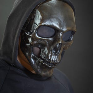 Human Skull Mask full face black-brown shape