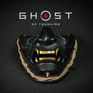 Ghost of Tsushima mask dark shape. Menpo Demon Mask