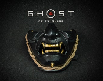 Ghost of Tsushima mask dark shape. Menpo Demon Mask