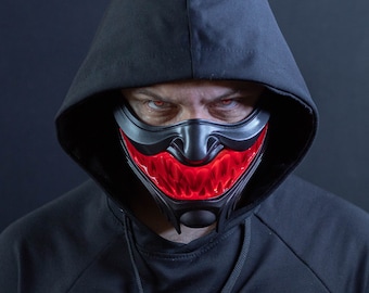 Scorpion Mask - Sama of the Shirai Ryu with red backlight MK11 for cosplay