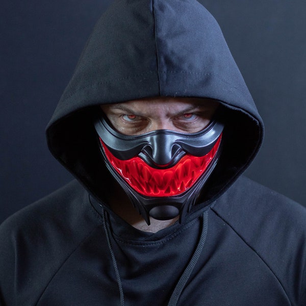 Scorpion Mask - Sama of the Shirai Ryu with red backlight MK11 for cosplay