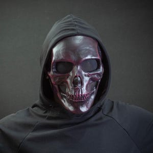 Human Skull Mask full face black-pink shape