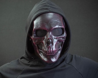Human Skull Mask full face black-pink shape