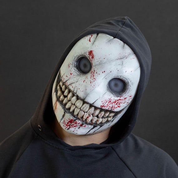 Smile mask with blood splatters for helloween or cosplay also great gift