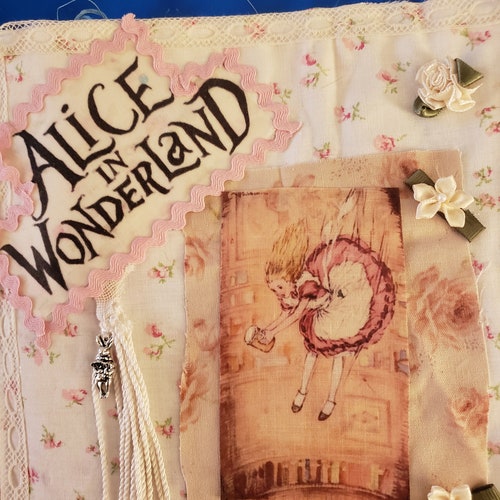 Alice shops In Wonderland fabric book