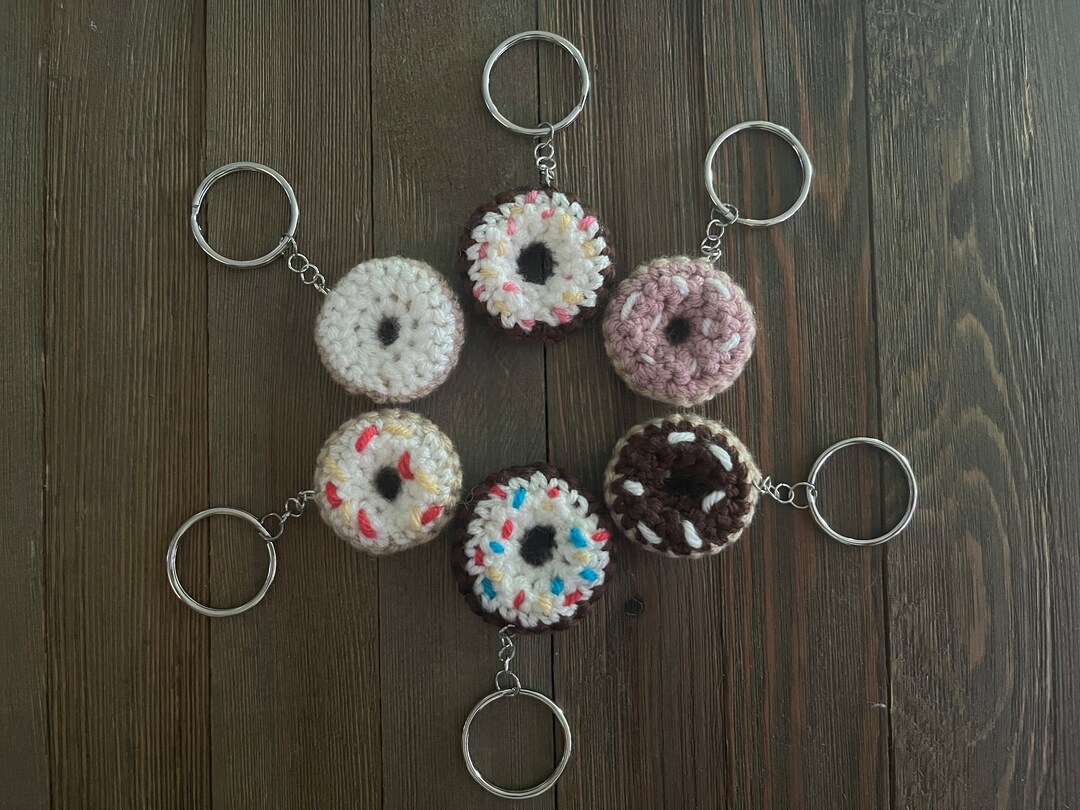 Crochet Donut Keychain Etsy