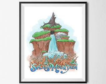 Splash Mountain Print, Wall Decor, Disney Art, Poster, Disney World, Disneyland