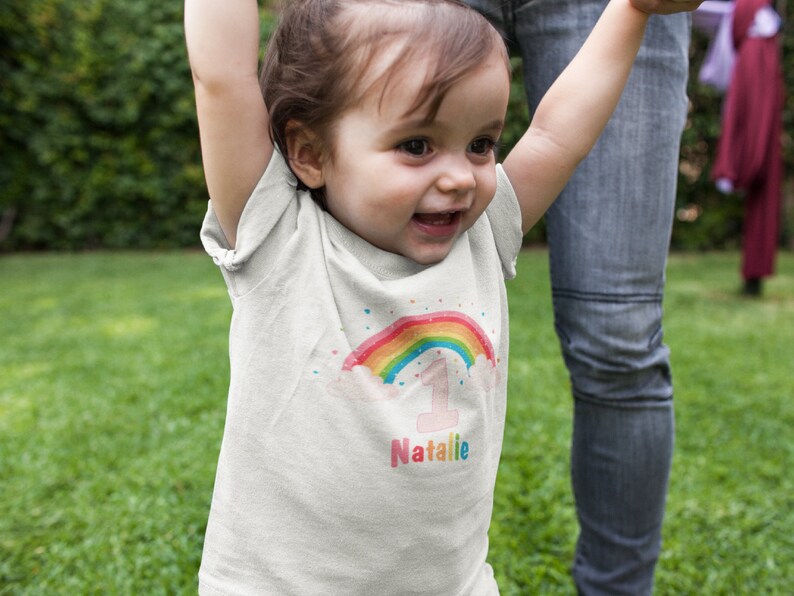 first birthday t-shirt rainbow t-shirt personalised birthday t-shirt Personalised 1st Birthday t-shirt,1st birthday rainbow t-shirt