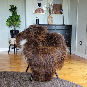 Giant Rusty Brown + White Sheepskin 57&quot; x 34&quot;