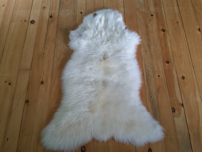 48 x 24 large genuine sheepskin fur throw rug pelt hide