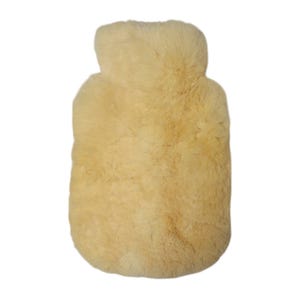 Fluffy Hot Water Bottle Cover + Bottle Genuine Sheepskin