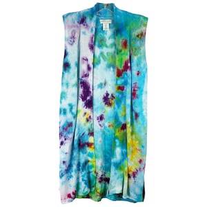 Good World Tie Dyed Adrienne Vittadini Small Shrug Sweater Handmade Tie Dye Blue 1477