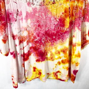 Tie Dyed We the Free People Small Top Handmade Tie Dye Daffodil Darling Lace Yellow Pink 410 image 5