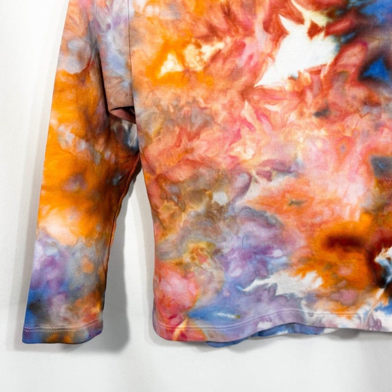 Bluzka z imitacją wiązania tie-dye, bluzka Maeve Anthropologie w rozmiarze S, ręcznie farbowana, festiwalowa, nauczycielka sztuki, boho, psychodeliczny, hipisowski balet, 1580 zdjęcie 10