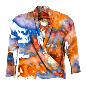 Bluzka z imitacją wiązania tie-dye, bluzka Maeve Anthropologie w rozmiarze S, ręcznie farbowana, festiwalowa, nauczycielka sztuki, boho, psychodeliczny, hipisowski balet, 1580 zdjęcie 1
