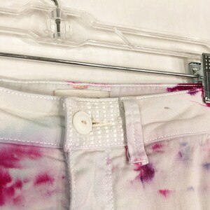 Lets Dance Tie Dyed Anthropologie Chino Size 28 Pants Handmade Tie Dye White Pink 1061 image 6