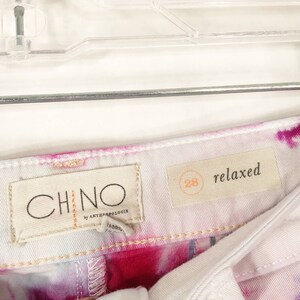 Lets Dance Tie Dyed Anthropologie Chino Size 28 Pants Handmade Tie Dye White Pink 1061 image 7