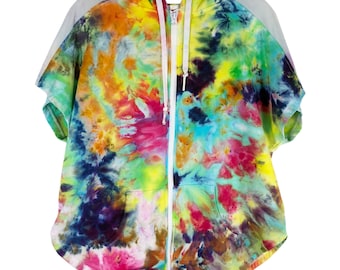 Aquarell Wunder Tie Dyed Victoria Secret Sport Kleine Jacke Shrug Handgemachte Tie Dye Haube 1517