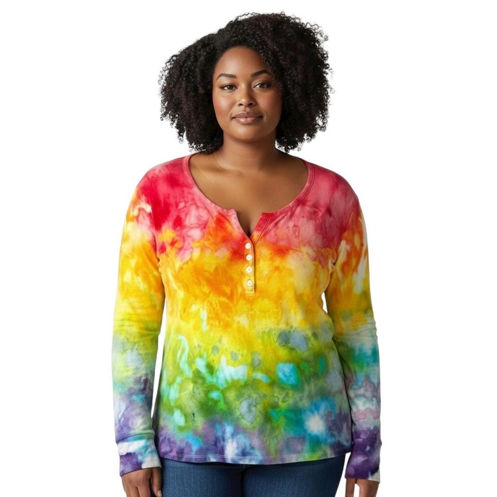 Tie Dye Henley - Etsy