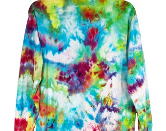 Brillantemente hermoso Tie Dyed Appleseeds Medium Top Tie Dye hecho a mano verde azul púrpura 534