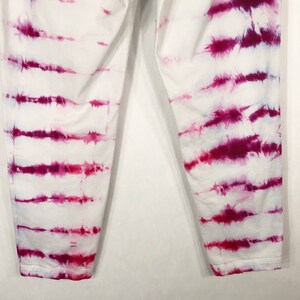 Lets Dance Tie Dyed Anthropologie Chino Size 28 Pants Handmade Tie Dye White Pink 1061 image 4