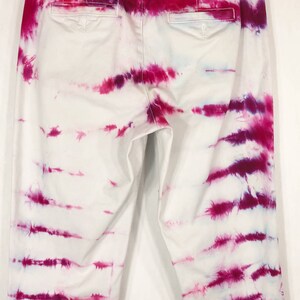 Lets Dance Tie Dyed Anthropologie Chino Size 28 Pants Handmade Tie Dye White Pink 1061 image 3