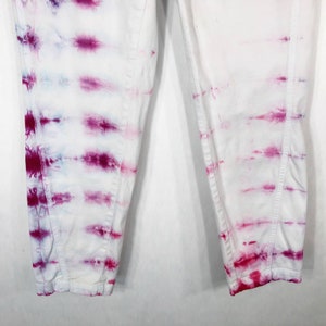 Lets Dance Tie Dyed Anthropologie Chino Size 28 Pants Handmade Tie Dye White Pink 1061 image 5