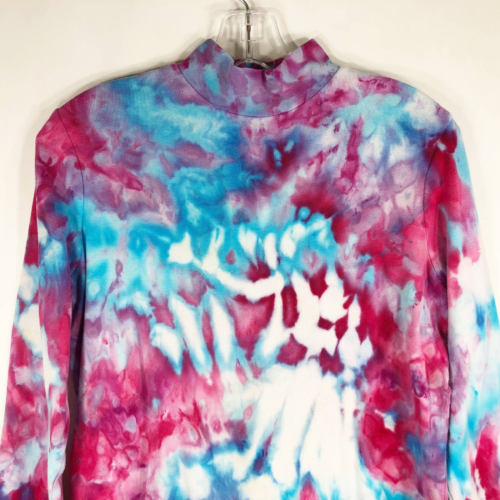 Unicorn Farm Tie Dyed Kim Rogers Medium MP Top Turtleneck Tie Dye Handmade Pink Blue 451 Etsy Canada