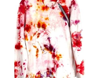 Armani Austausch Großes Top Lippenstift Wolken Tie Dye Handmade Jersey Knit Rosa 416