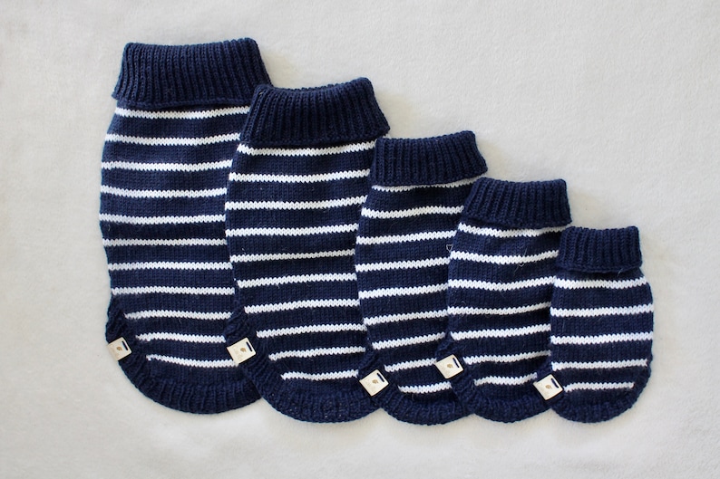 Wool Dog Sweater Navy and White Striped Dog Sweater Etsy