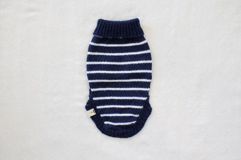Wool Dog Sweater Navy and White Striped Dog Sweater Etsy
