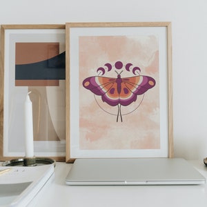 Lesbian Moth Poster | Queer design Print | LGBTQ+ Printable | Queer art | Pride art | Digital Wall Art