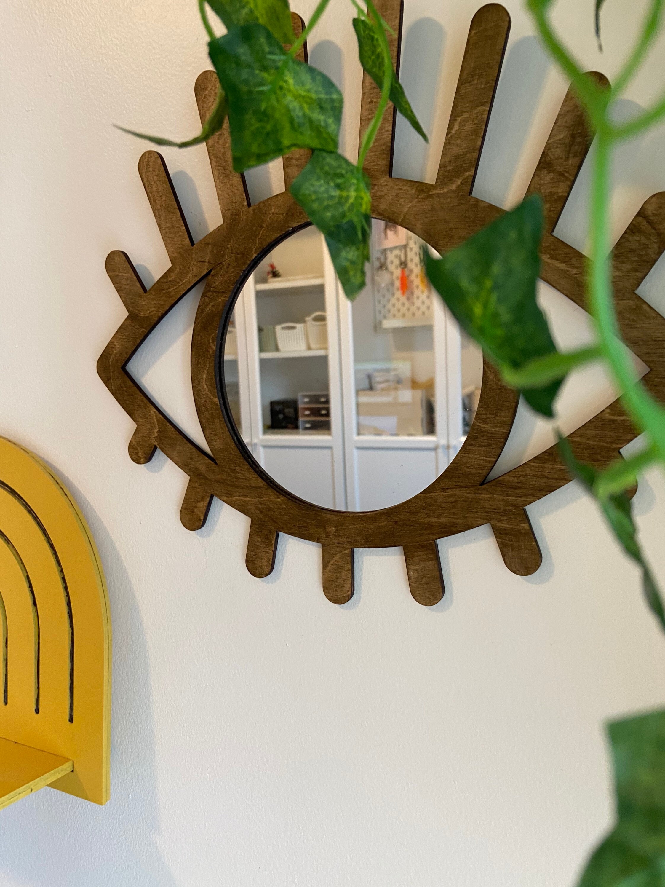 All Seeing Eye Mirror Handmade 3D Wooden Decoration Boho Etsy