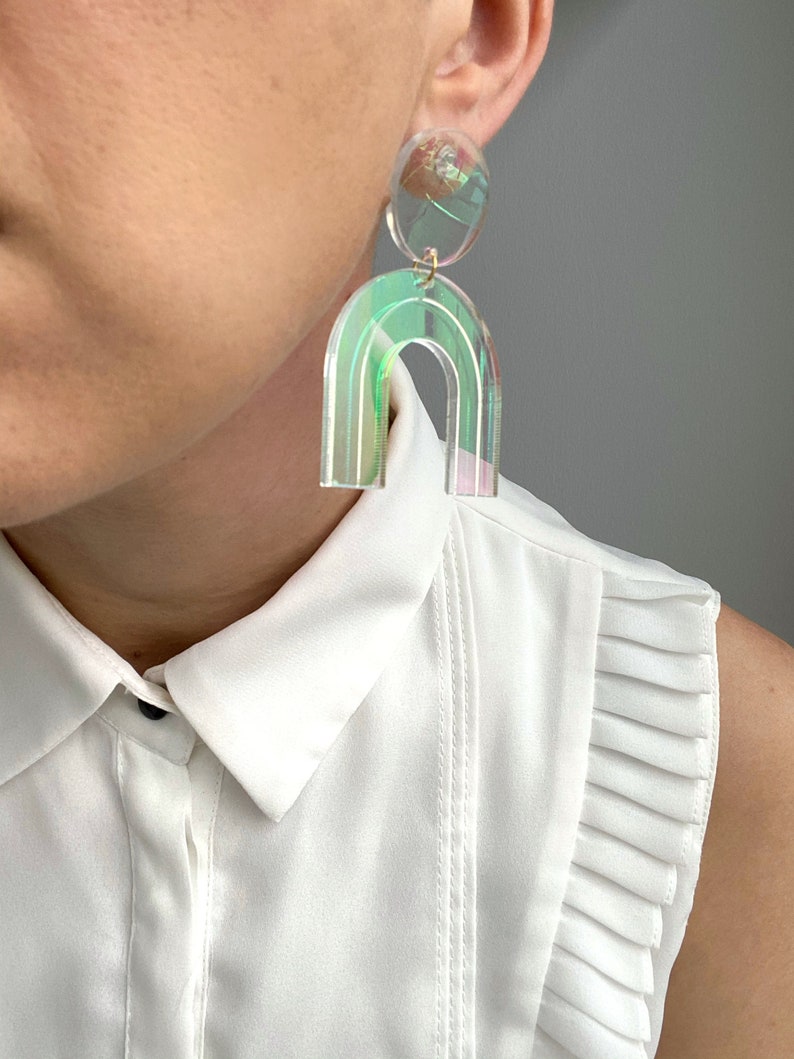 Iridescent Rainbow Earrings LGBTQ Earrings Queer Jewelry Etsy